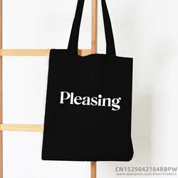 Pleasing Funy Letter Women Large Capacity Canvas Tote Bag Girl Reusable Shopper Foldable Ecobag Aesthetic Student Book Handbags