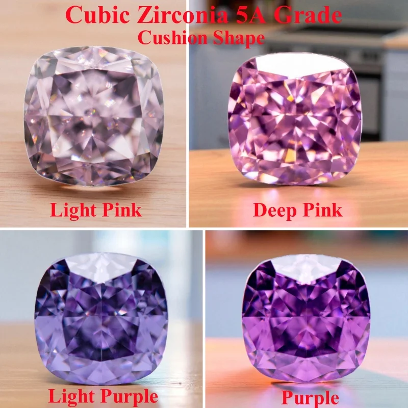 

Кубический цирконий в форме подушки, Mutil-Color, класс 5A, 4k, щебитый лед, лабораторные синтетические ювелирные изделия из камня CZ