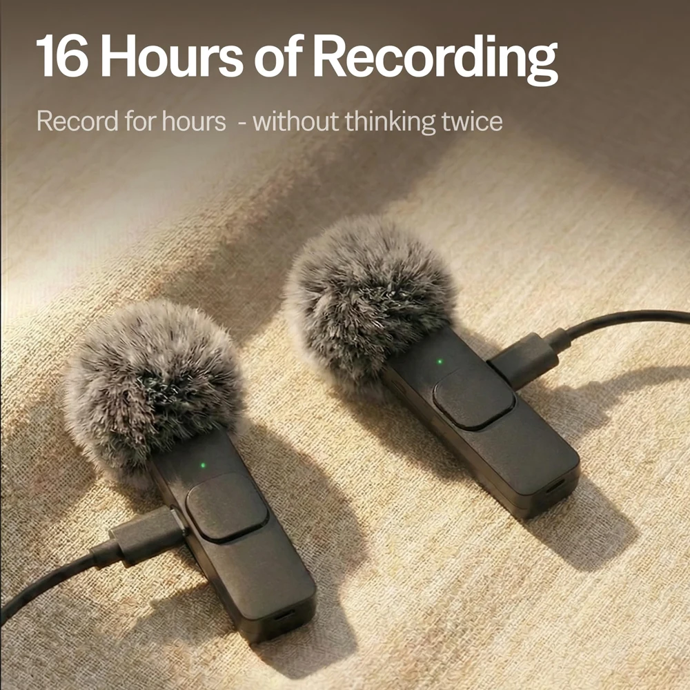 Wireless Lavalier Microphone 2 Pack Noise Canceling Clip Mic For iPhone Android Video Recording Live Streaming Vlog YouTube image 4