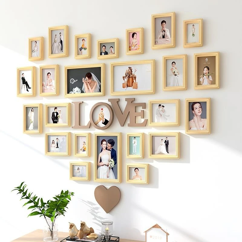 

Heart-shaped photo wall decorative wall children's album wall family photoframe hanging