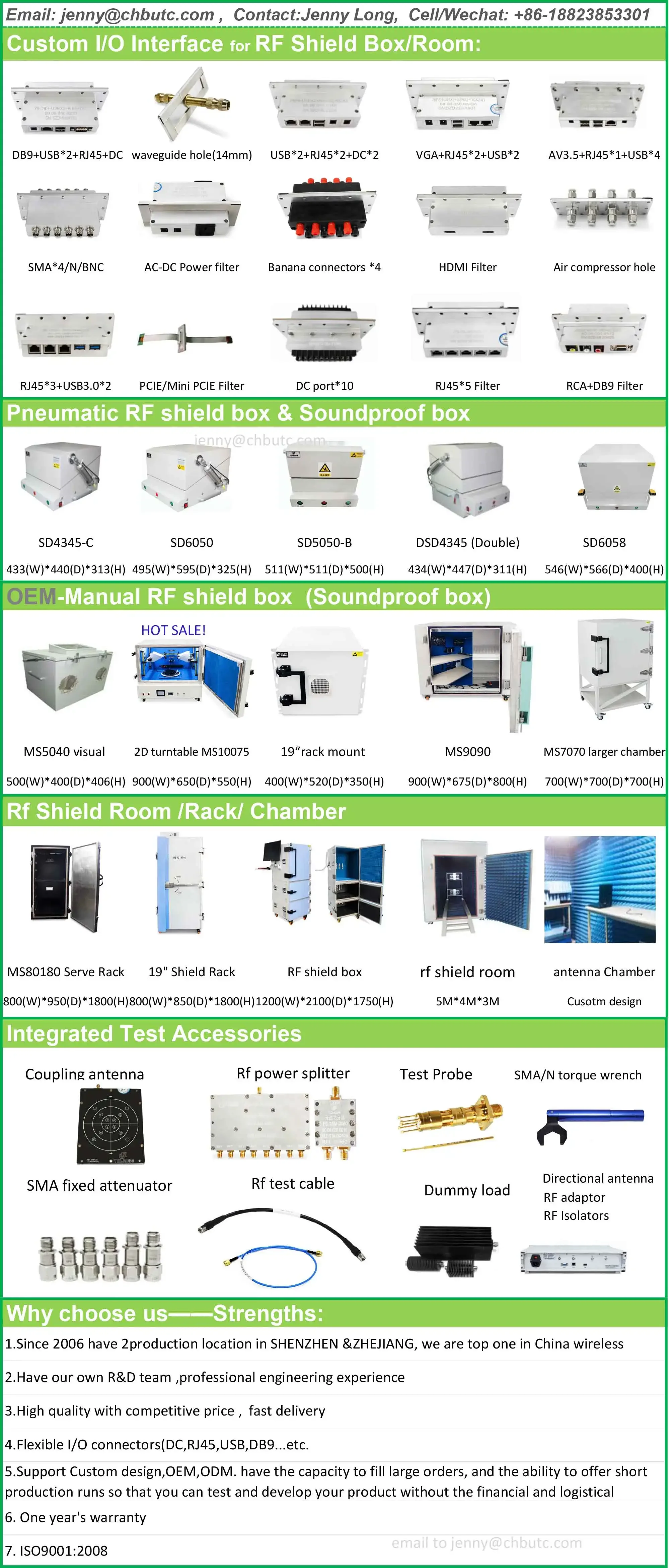 Divisor de potencia de 4 vías de 2-8 GHz, divisores RF, soporte OEM de alta ganancia