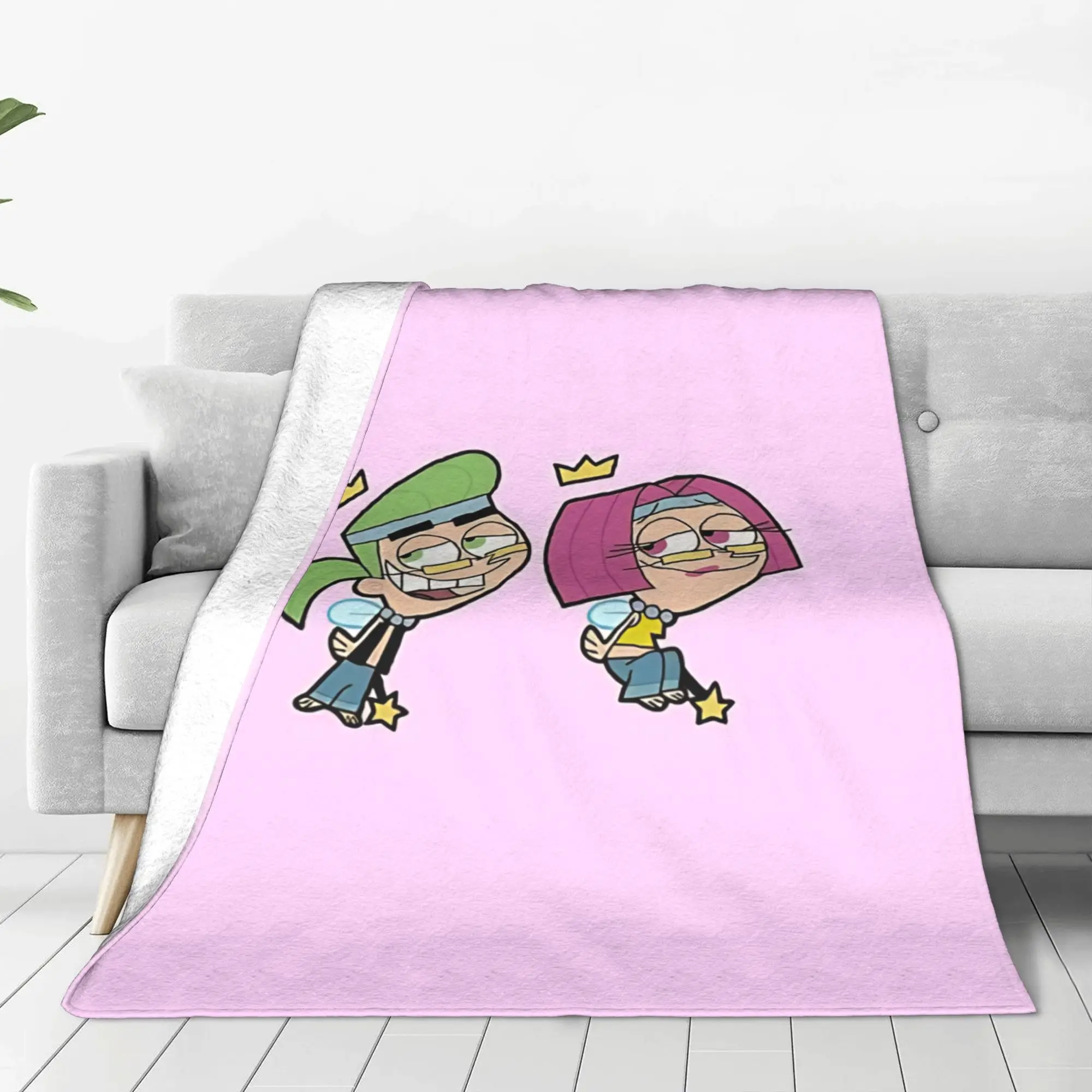 1PC Home Cute Room Decor playful cartoon Blanket Throw Blanket Fairly Odd Treasures Novelty Warm Blanket All Season