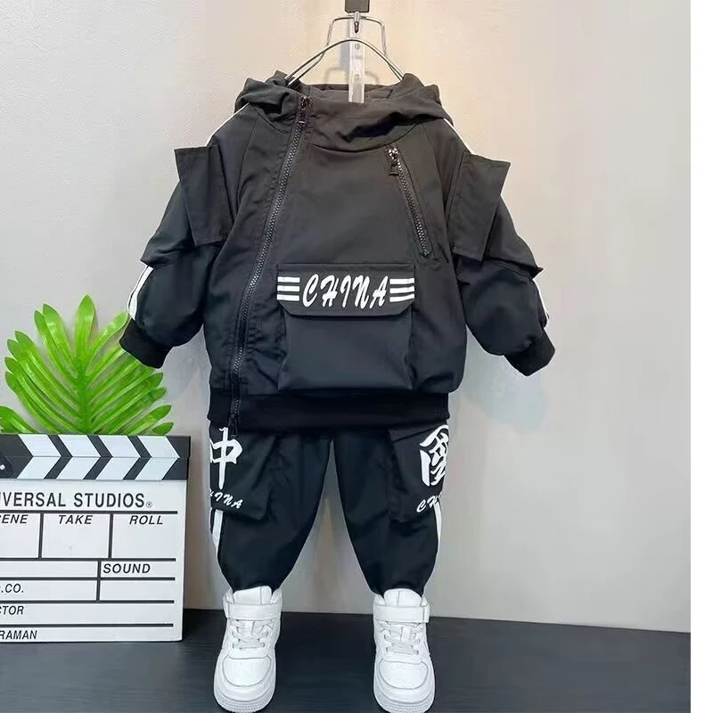 Boys Girls Clothing Sets Spring Autumn Zipper Coat + Pants 2Pcs New 2024Tracksuit Suits For Teen Kids Clothes 5 6 8 10 12 Year