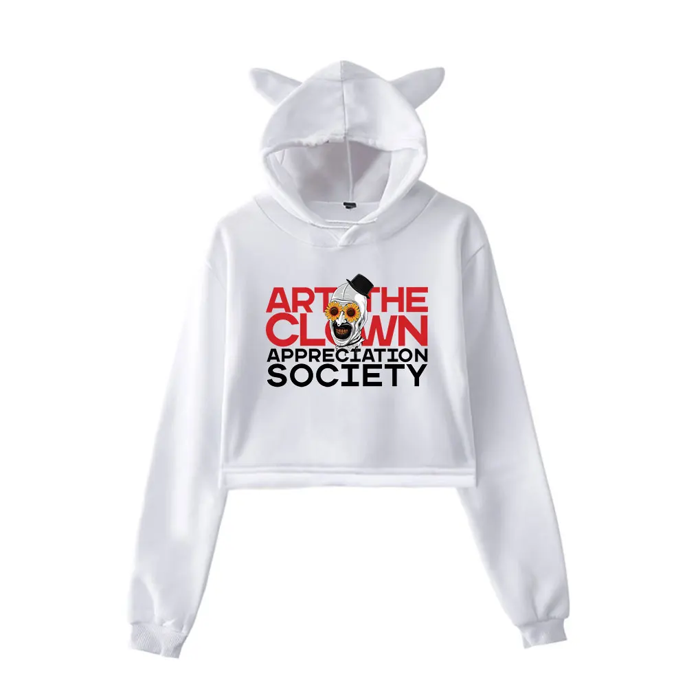 Terrifier Art Clown Jumbo Vintage 90s Streetwear Hoodies แฟชั่นเสื้อกีฬาสําหรับสาว Cat Ear Crop