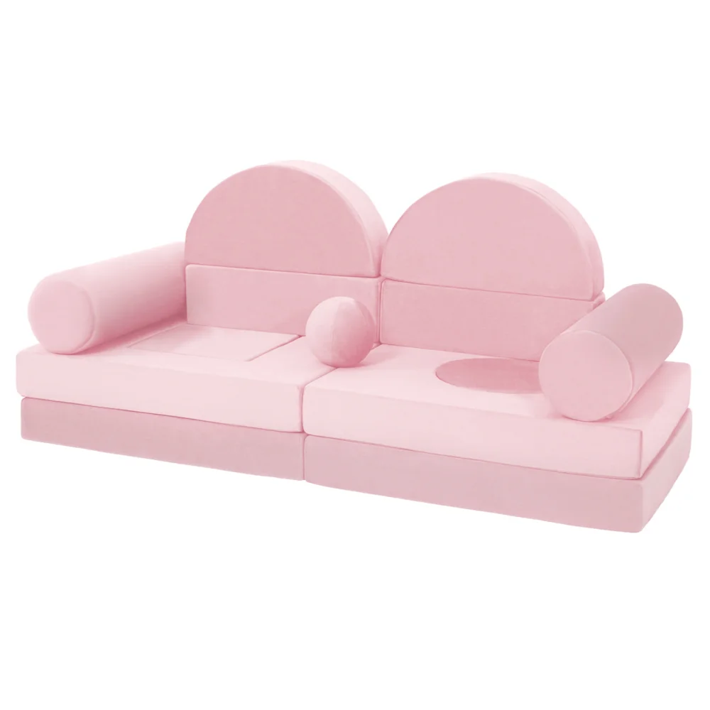

13 PCS Modular Kids Play Couch, DIY Convertible Foam Play Fort, Toddler Sectional Floor Sofa for Boys Girls Playroom Bedroom