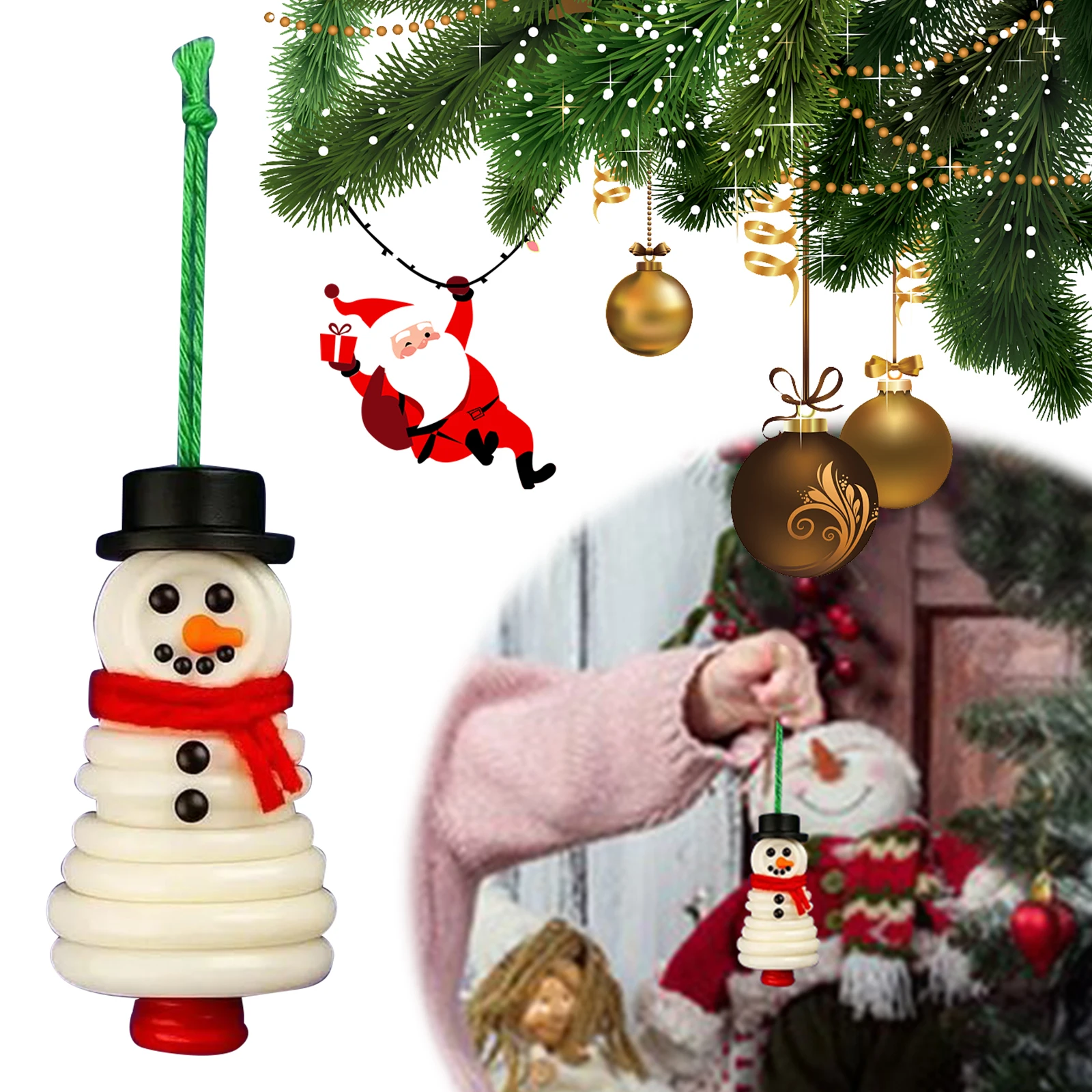 Fun Christmas Button Making Set Multi-Purpose Small Xmas Hanging Ornament Home Window Ornaments for Holiday Stocking Filler