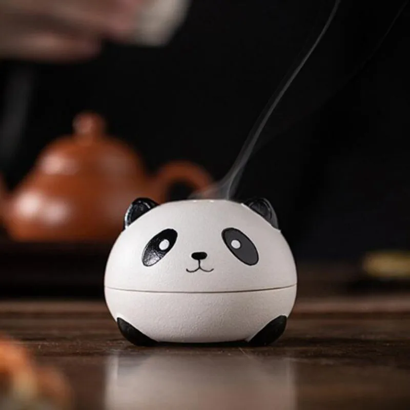 Porcelain Aromatherapy Burner Panda Stick Incese Holder Indoor Coil Incense Burner Fragrance Censer Home Decor