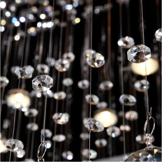 Modern 5,8,12,13 Heads Luxury LED Crystal Ceiling Lights Pyramid Shape Cristal Ceiling Luminaire Lustres De Cristal