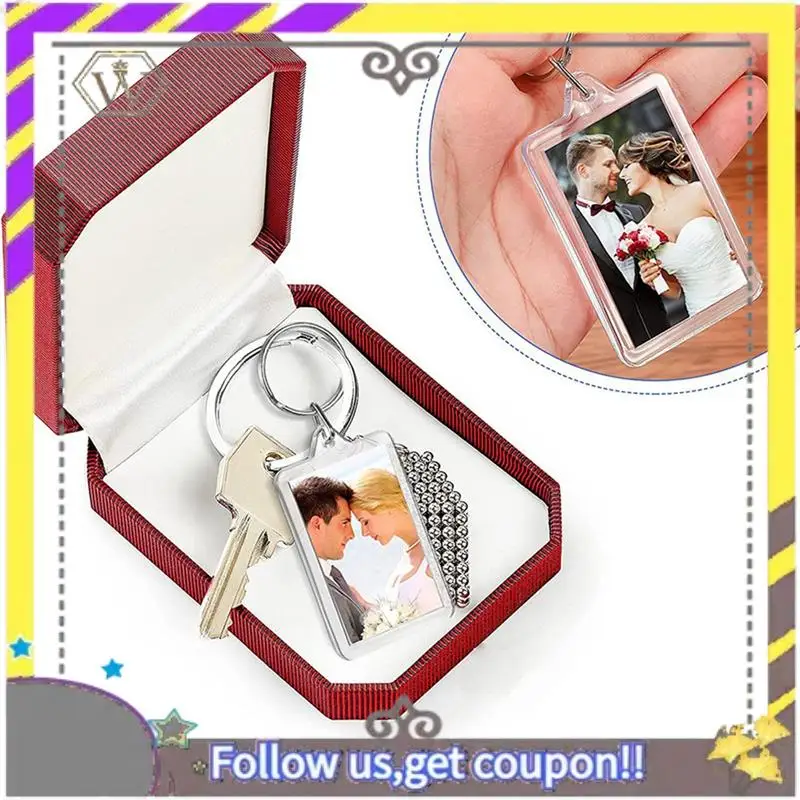 New Picture Keychains Photo Frame Key Chain Pendant Photo Souvenir Decorative Buckle DIY Gift Key Chain Durable
