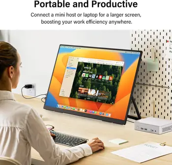 Přenosný herní monitor 21,5/23,8/24,5 palce 100% sRGB 300Cd/m² Druhá obrazovka LCD displej pro MAC/notebook/PC/Xbox/PS5/Switch/Dack 10 nejlepší prodej 24palcový přenosný monitor - №5