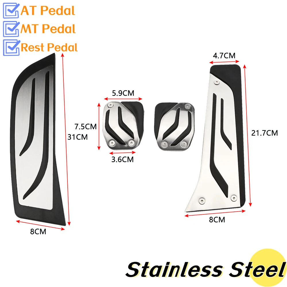 RHD Footrest Pedal Pad Cover for BMW F20 F30 F31 316i 320i 328i 1 3 4 Series Sport Gas Brake Foot Pedal Cover Rest Pedals Kit