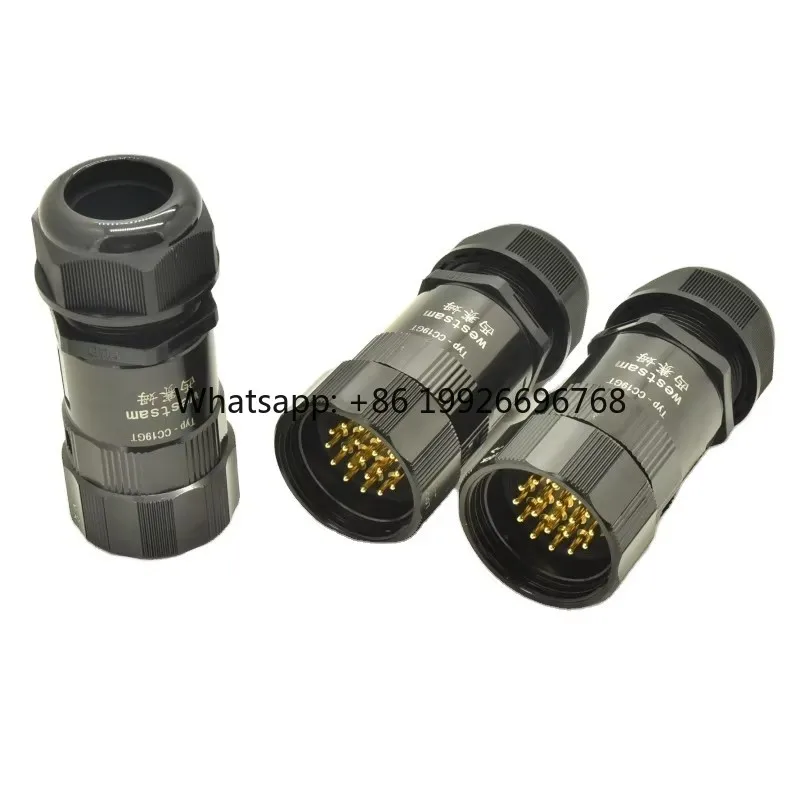 HL4WT 19-Pin LED Outdoor Stage Light Equipment Connector DIN Electric Wire Male Female Plug 19 Pin Connector for Power