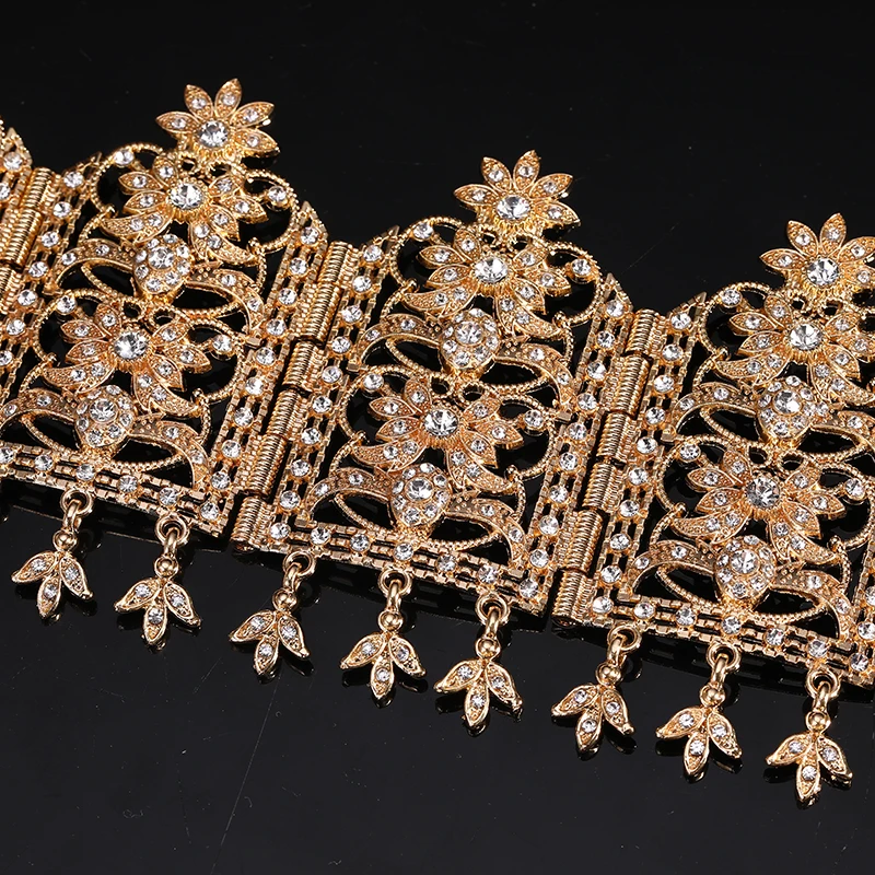 Algerian sparkling Rhinestone Hair chain classic luxury hair jewelry unique design luxury wedding bride large size head jewelry