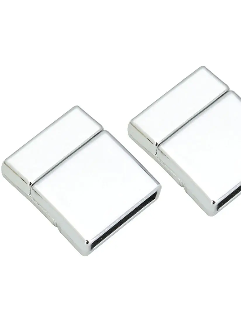 5 sztuk stop złota kwadratowe magnetyczne klamry złącza zaciskowe Fit 15*3mm płaska skórzana linka przewód dla DIY biżuteria bransoletki koniec zapięcie — zdjęcie 2