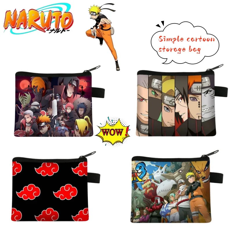 Cartoon Naruto Geldbörse Uzumaki Naruto Anime Mode Große Kapazität Pendler-Geldbörse Einfache Reißverschluss-Aufbewahrung Münzbörse Kollektion