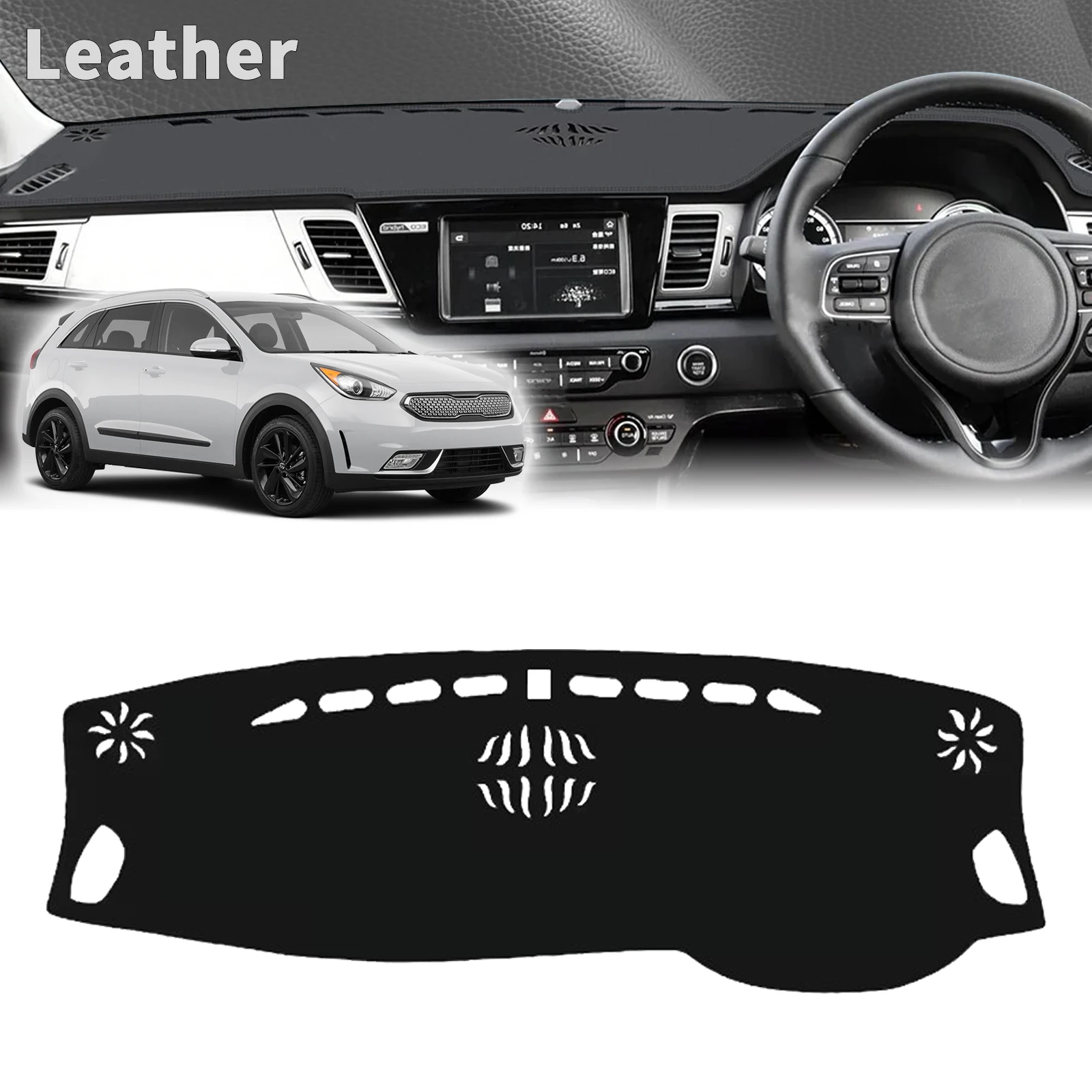 

for Kia Niro e-Niro 2019-2016 Car Dashboard Cover Dashmat Non‑Slip Protective Dash Mat Pad Auto Accessories