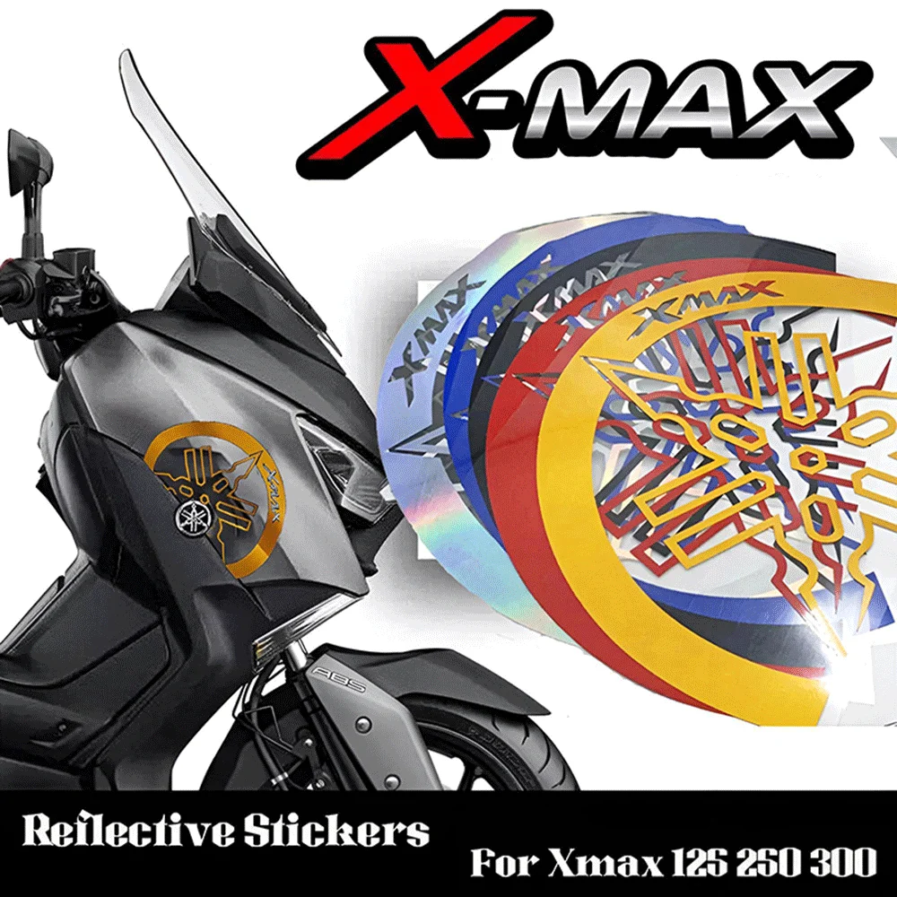 

2Pcs/Set Reflective Motorcycle Stickers, Waterproof Vinyl Decals for Scooter Bike Body Fuel Tank Decor