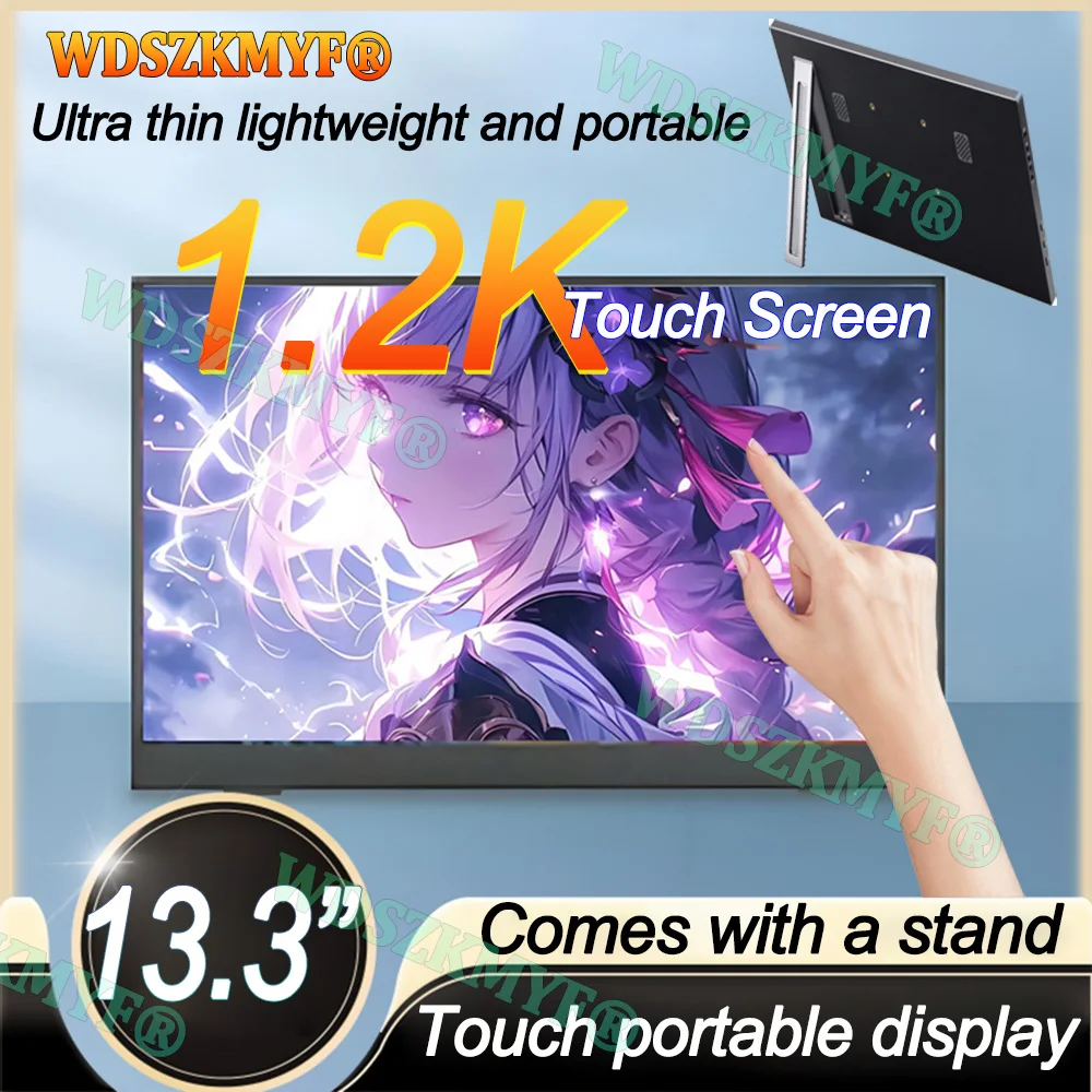 

NEW 13.3" Touch Portable IPS Monitor Secondary Display 16：10 FHD 1200P Type-C HDMI For Cell phone PC Xbox Switch Laptop