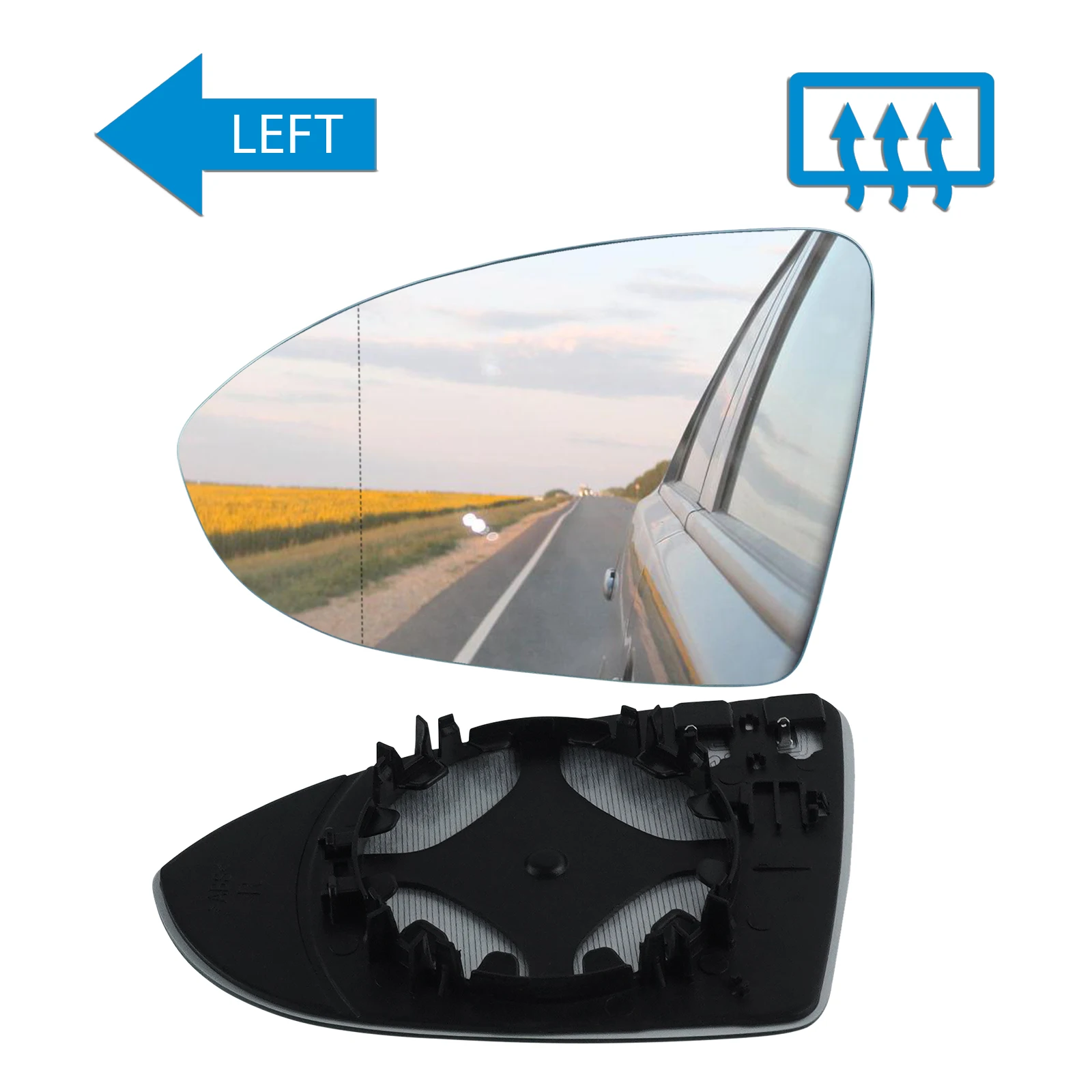 Left Side Door Wing Mirror Glass Convex Heated N/S For VW Golf 7 MK7 2012-2019