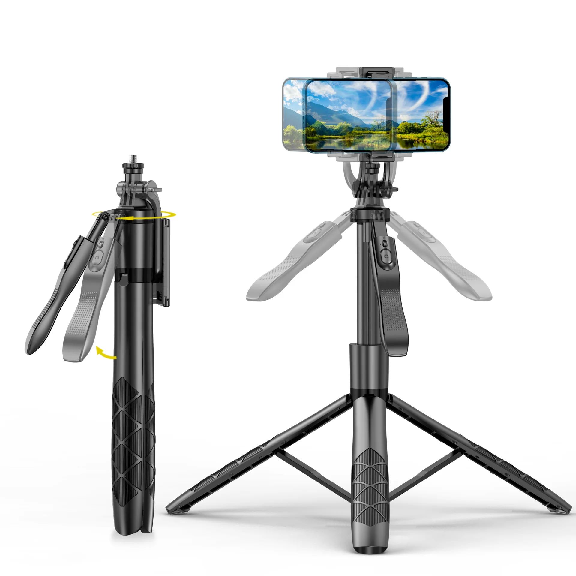 L16 tongkat swafoto nirkabel, dudukan Tripod dapat dilipat Monopod untuk kamera aksi Gopro, smartphone, dudukan langsung menembak stabil