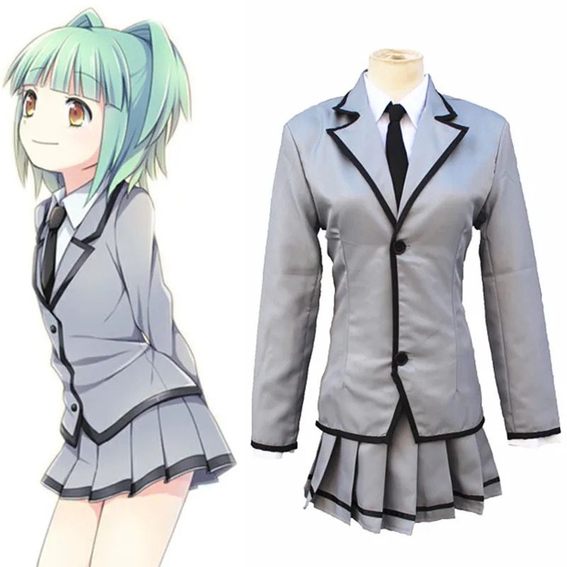 Uniforme Escolar Cosplay Fantasia, Assassination Sala de Aula, Ansatsu Kyousitsu Kaede Kayano, Kataoka Megu, Conjunto completo, Casaco, Saia, Gravata