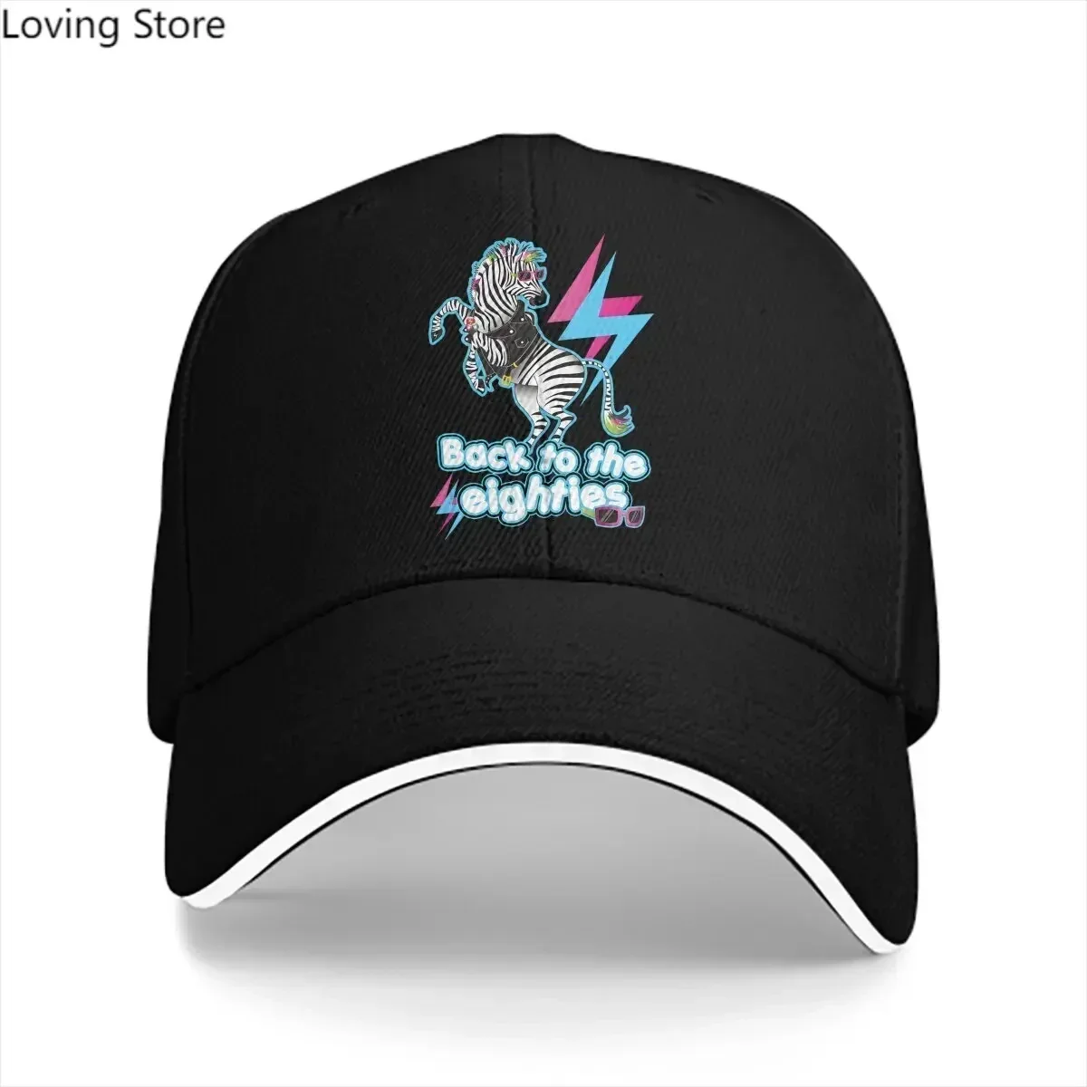 Summer Cap Sun Visor The 80'S  Generation Hip Hop Zebra Animal Peaked Hats
