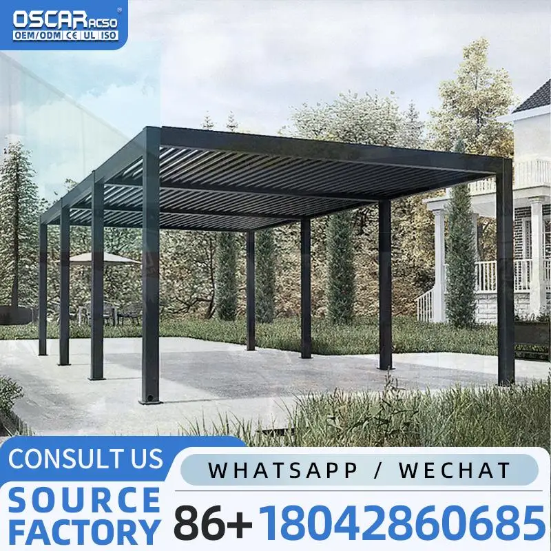 New Design Aluminum Patio Awnings Retractable Outdoor Cover for Garden Bioclimatic Roof System pergola