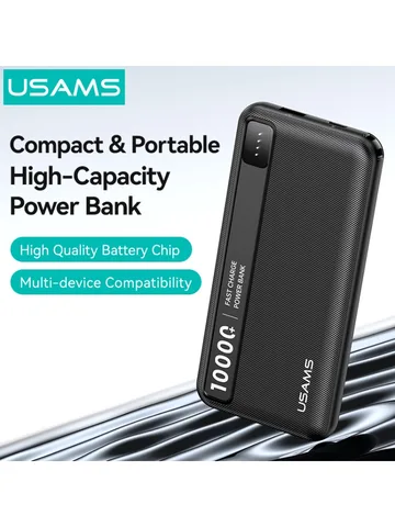 Портативный внешний аккумулятор USAMS Power Bank 10000 мАч с функциями SCP и FCP для зарядки телефонов и ноутбуков