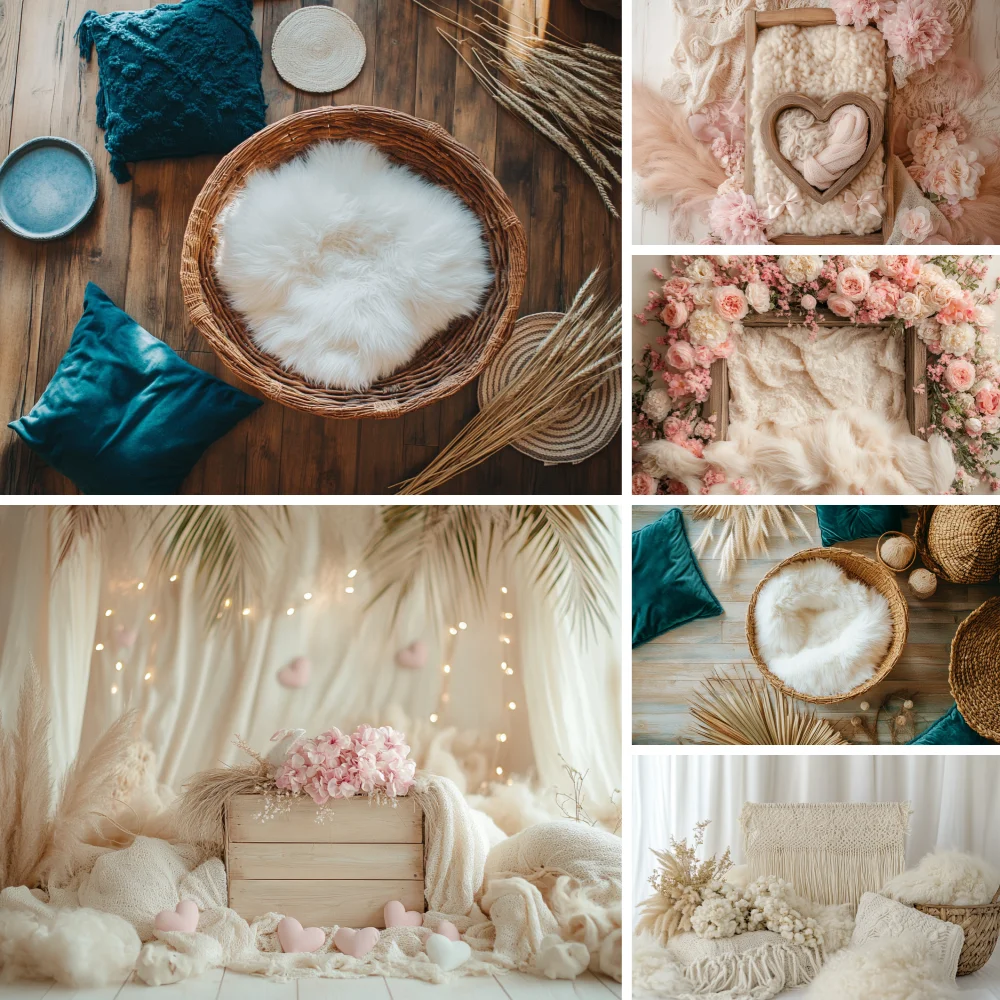 

Photography Background Boho Pampas Grass Flower Baby Shower Newborn Birthday Portrait Decor Backdrop Photo Studio Props