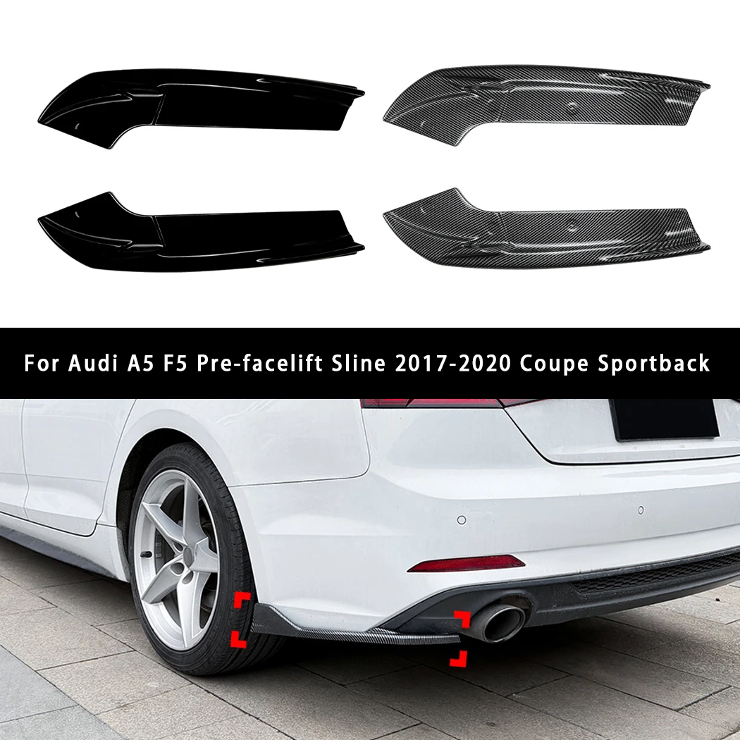 

Car Rear Bumper Lip Diffuser Side Spoiler Air Vent Canard Splitter For Audi A5 F5 Pre-facelift Sline 2017-2020 Coupe Sportback