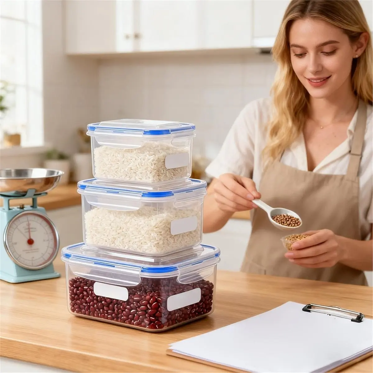 Fruit Storage Containers for Fridge, Kitchen Food Container with Removable Colander,Refrigerator Storage Box for Freezer