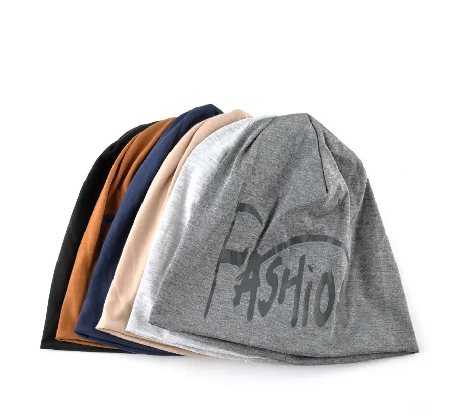 New Letter Print Classical Beanies Four Seasons Hat Man Women Thin Breathable Hip Hop Bonnet Caps Soft Cotton Windproof Skullies