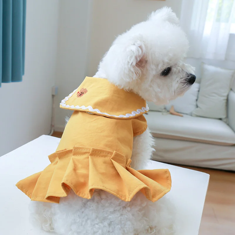 PETCIRCLE Dog Clothes Love Dog Strap Dress For Small Dog Puppy Pet Cat Autumn Pet Cute Costume Pet Clothes Dog Coat Skirt