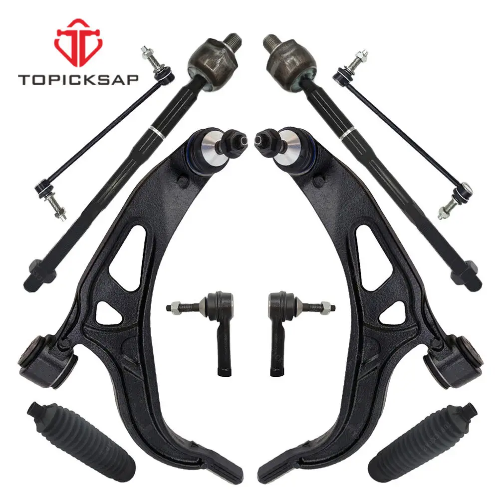 TOPICKSAP 10pcs Suspension Kit Control Arms Tie Rods Sway Bar Links Steering Boots Fit for Ford Explorer Police 2011 - 2017