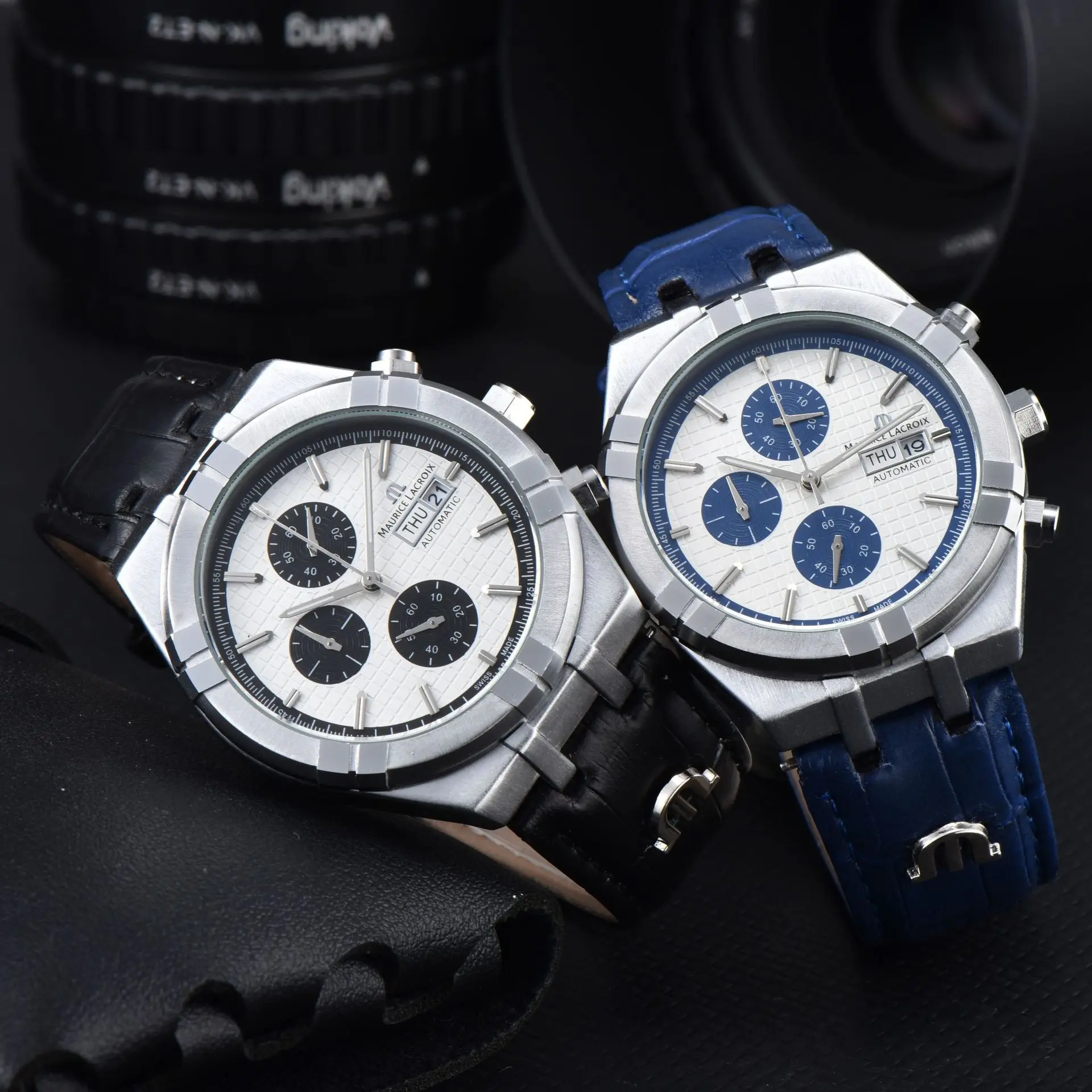 Luxe heren quartz horloge zeshoekig zakelijk hot selling drie-ogen zes-pins volledig functioneel A + horloge