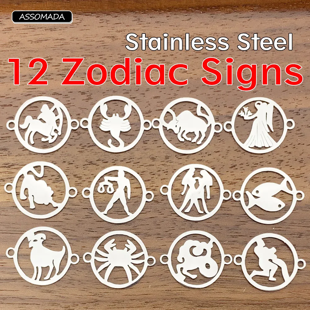 12 znaki zodiaku ze stali nierdzewnej konstelacji Charms do bransoletki naszyjnik wisiorek kobiety dar przyjaźni biżuteria akcesoria