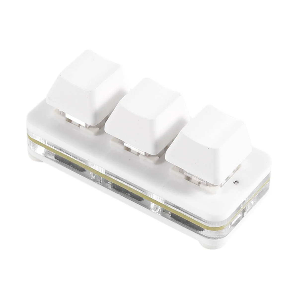 3 Keys Custom Mini Keyboard Copy Paste Cut Select All Enter Ctrl C V for Programmer Audio Game Shortcut Keyboard White
