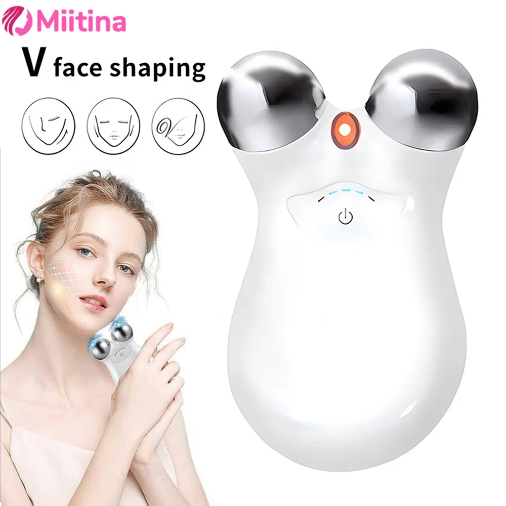 

Microcurrent Facial Massager face lift skin care ems Roller Device For Face Lifting Skin Tighten Rejuvenation Anti Wrikle Beauty