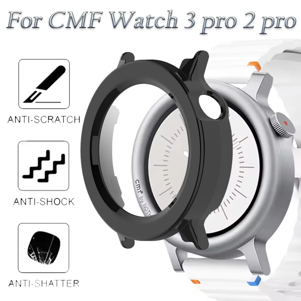 HD PC Case+Glass for Nothing CMF Watch 3 Pro Smart Screen Protector Hard Bumper Protective Cover for CMF Watch Pro 2 Case Shell