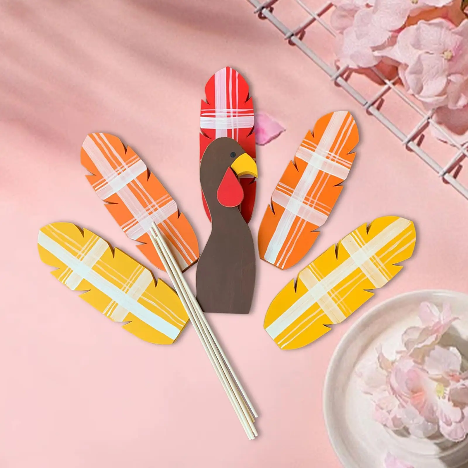 

Wooden Turkey Planter Sticks Thanksgiving Decoration for Garden Festive Home