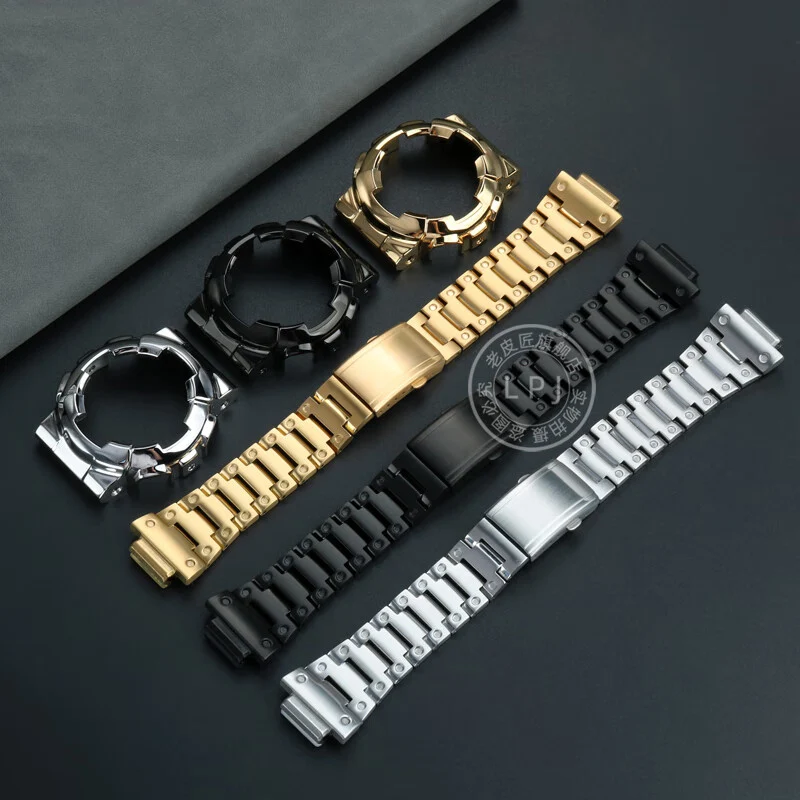 Stainless steel modified watch accessories for Casio G-SHOCK GA110/100/120 metal stainless steel case watch strap set