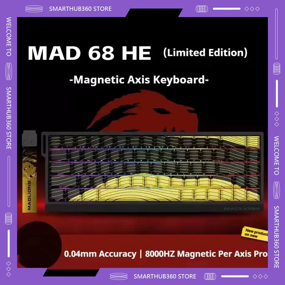 VGN VXE MADLIONS Mad60/68HE Hot Swap Magnetic Mechanical Keyboards 8K Polling Rate Switch Customize Gaming Keyboard for E-sports