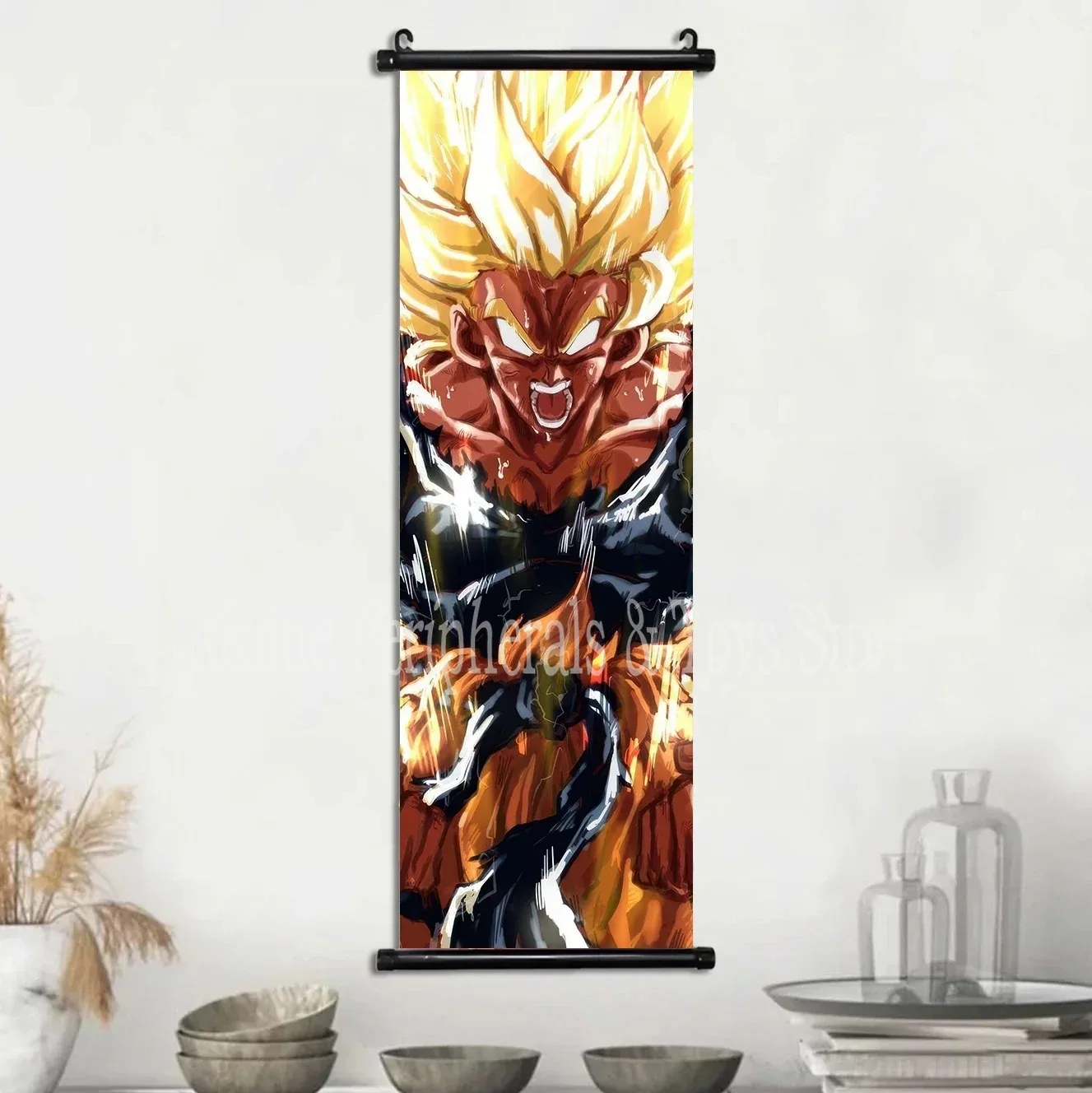 Bandai Gedrucktes Dragon Ball Poster, Anime-Wandkunst, Goku-Bilder, Bej Defensa, Gemälde auf Leinwand, Super Saiyajin, hängende Schriftrollen, Heim- und Raumdekoration 9