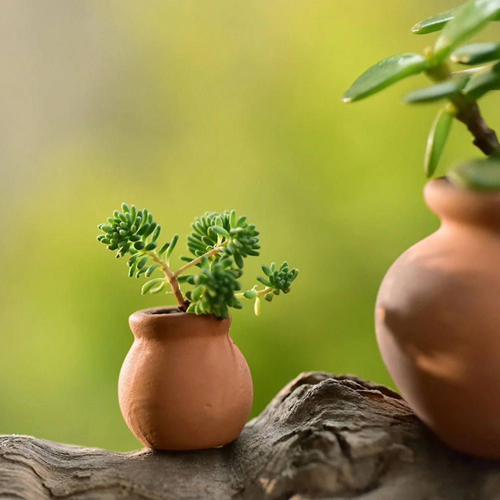 6 قطعة وعاء الطين لأواني نباتات السيراميك الصغيرة ديكور جدار صغير حديقة في الشرفة ملحقات حامل النباتات الصغيرة