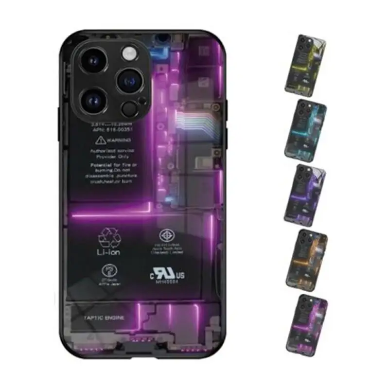 Grappige Mobiele Telefoon Case Ultra-Dunne Schokbestendige Grafiet Zwart Glas Mobiele Telefoon Accessoires Glas Mobiele Telefoon Case Telefoonhoesje