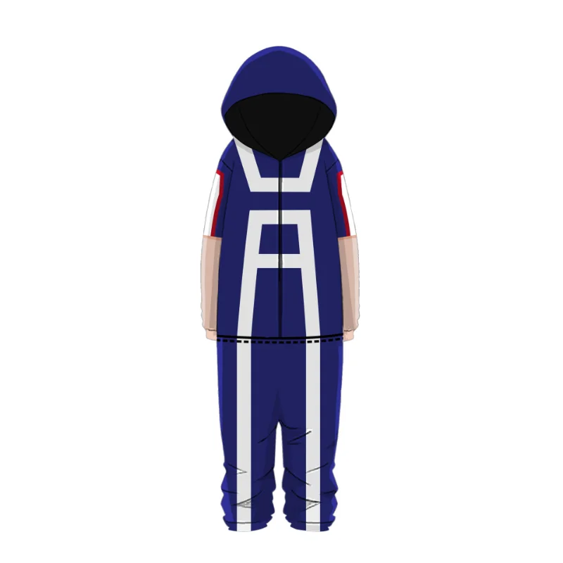 أزياء أنيمي بطلي الأكاديمية Izuku Midoriya التأثيرية ملابس نوم للأولاد والبنات سراويل بقلنسوة بدلة بيجامات بدلة الهالوين هدية