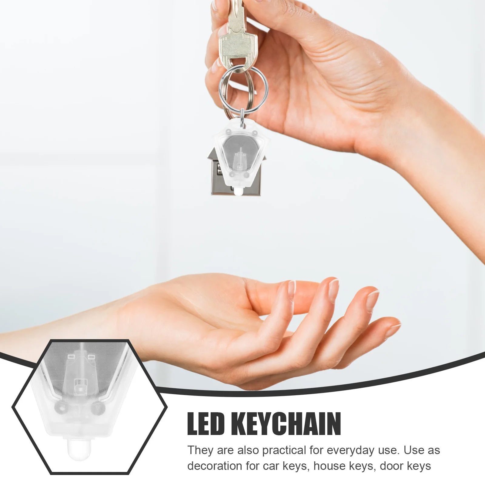 

5Pcs LED Keychain Light Mini Plastic Key Ring Lamp Portable Emergency Outdoor DIY Decoration Key Ring LED Lamp