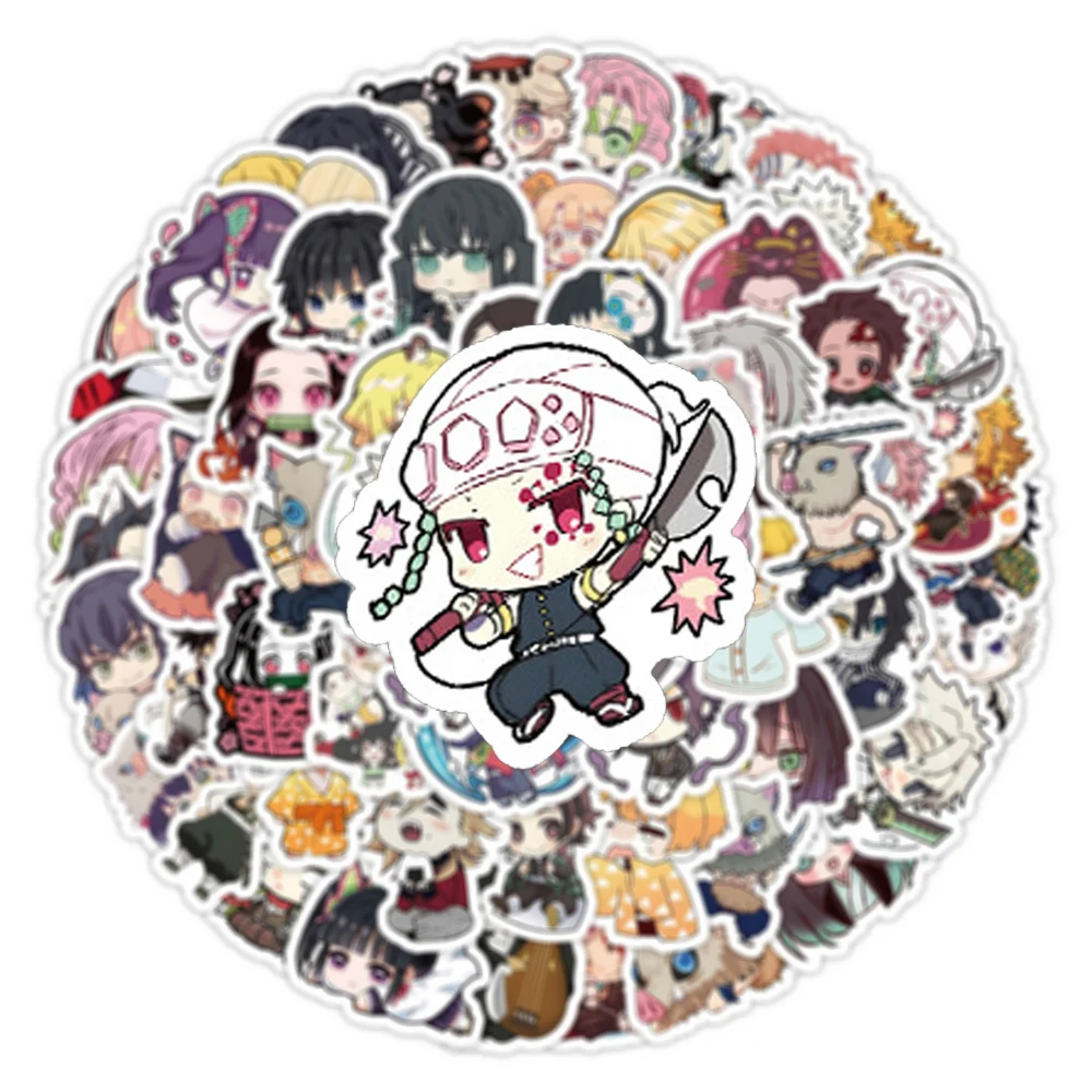 10/30/60pcs Kawaii Anime Demon Slayer Stickers Leuke Cartoon Decals Speelgoed DIY Briefpapier Telefoon Bagage waterdichte Graffiti Sticker