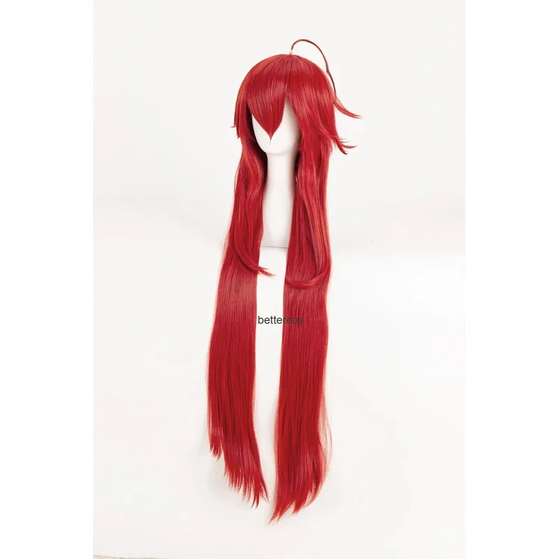 Zz04zz12Pelucas DxD de escuela secundaria Rias Gremory 100 cm de largo rojo resistente al calor pelo sintético Cosplay + gorro de peluca