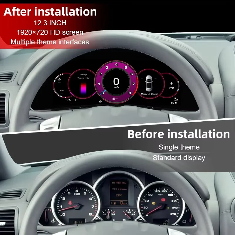 

YFU 12.3 inch LCD Dashboard Cluster Digital display For Porsche Cayenne 2002-2009 Virtual Cockpit Speedometer Instrument panel